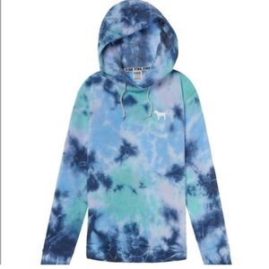 Victoria's Secret PINK Tie Dye Blue and Green Hoodie